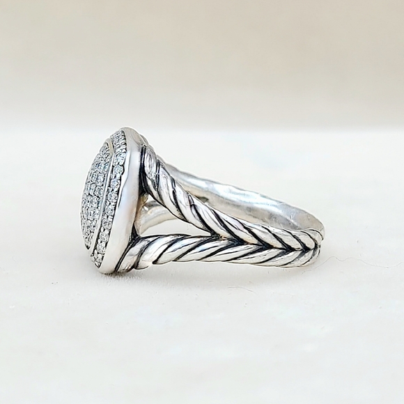David Yurman Albion® RingSterling Silver with Pavé Diamonds, 11mm - Picture 6 of 13